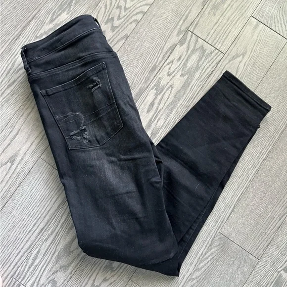 Black Ripped AE High Rise Jegging - Picture 2 of 2